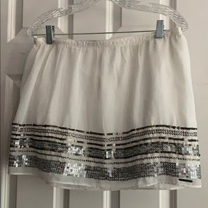White Sequin Skirt